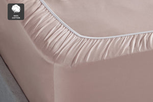 Trafalgar 400TC Soft Sateen Fitted Sheet Queen - Dusty Pink