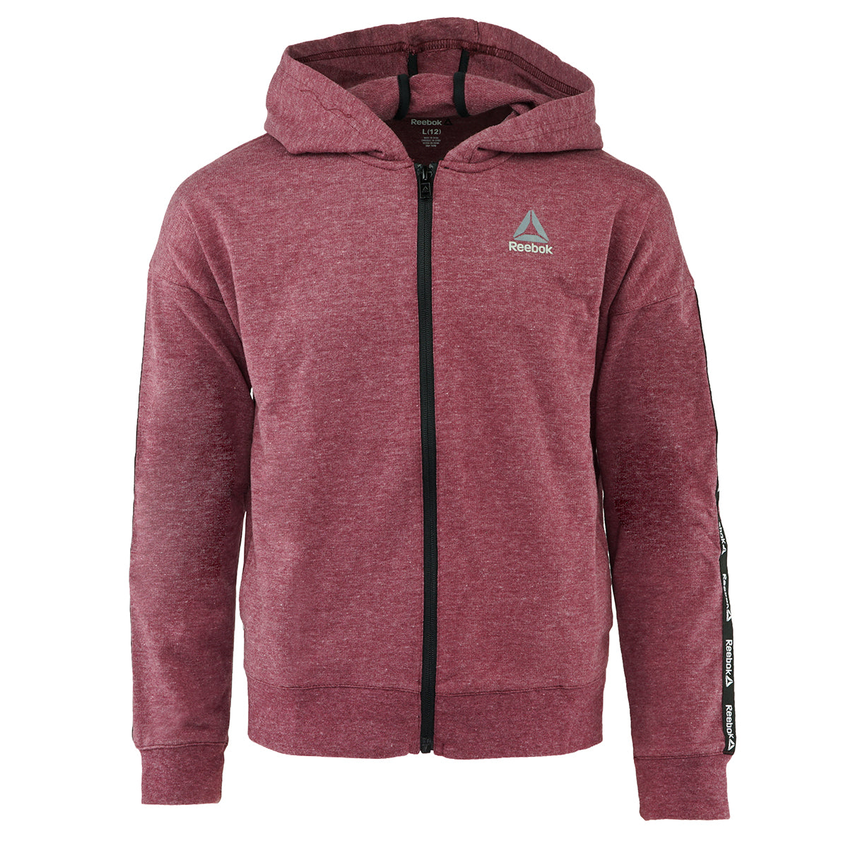 REEBOK GIRLS' ACTIVE FULL ZIP HOODIE (DARK BERRY SIZE 4)