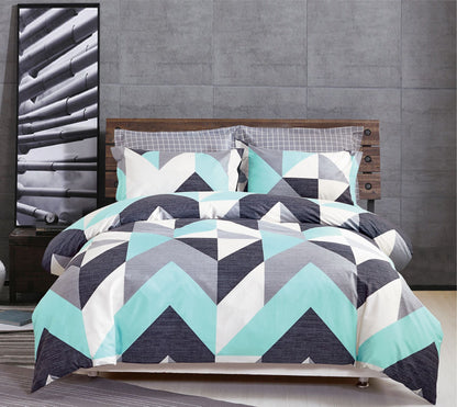 Modern City Reversible Quilt Cover Set Queen