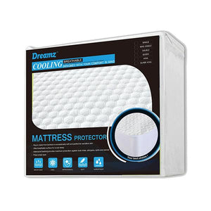 DREAMZ FITTED WATERPROOF MATTRESS PROTECTORS QUILTED HONEYCOMB TOPPER COVERS KING